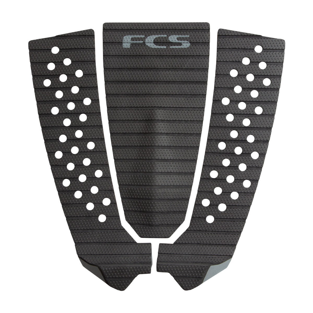 FCS Filipe Toledo Treadlite Traction: black and Charcoal pad showing grey kick accents and centre arch