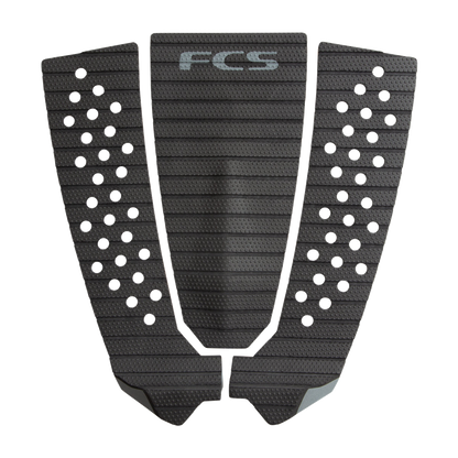 FCS Filipe Toledo Treadlite Traction: black and Charcoal pad showing grey kick accents and centre arch