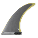 FCS II Clique Longboard Fin - Performance Glass: charcoal Clique fin with olive outline and tool-less fitting