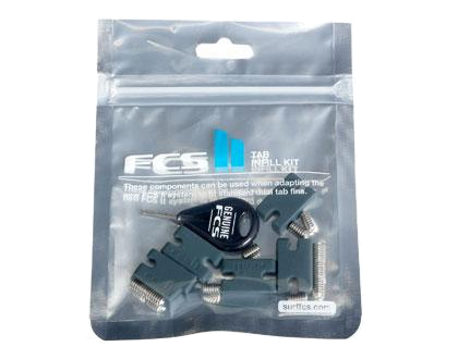 FCS II Compatibility Kit in its reusable bag with infills, key and screws