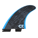 FCS II Crosby Colapinto Tri Fin Set - Performance Core: reverse patterned face with blue CC initials