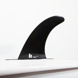 FCS II Connect Longboard Fin - Glass Flex: glass Flex Connect fin installed in a white longboard
