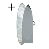 Ocean & Earth Quad Wheel Shortboard Cover: included sleeves illustrated