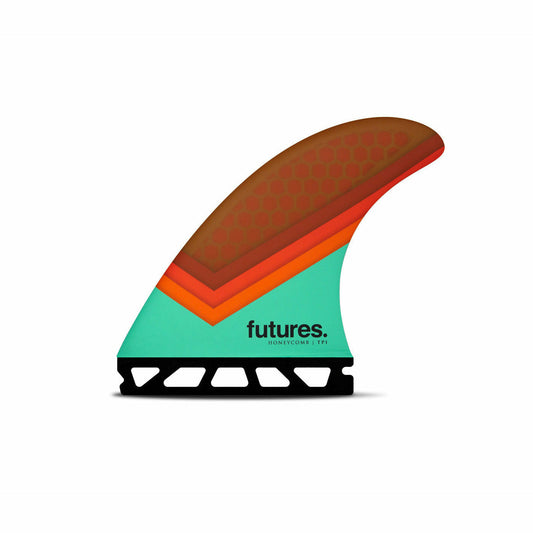 Futures Fins - TP1  Honeycomb - Large (Teal/Orange/Brown)