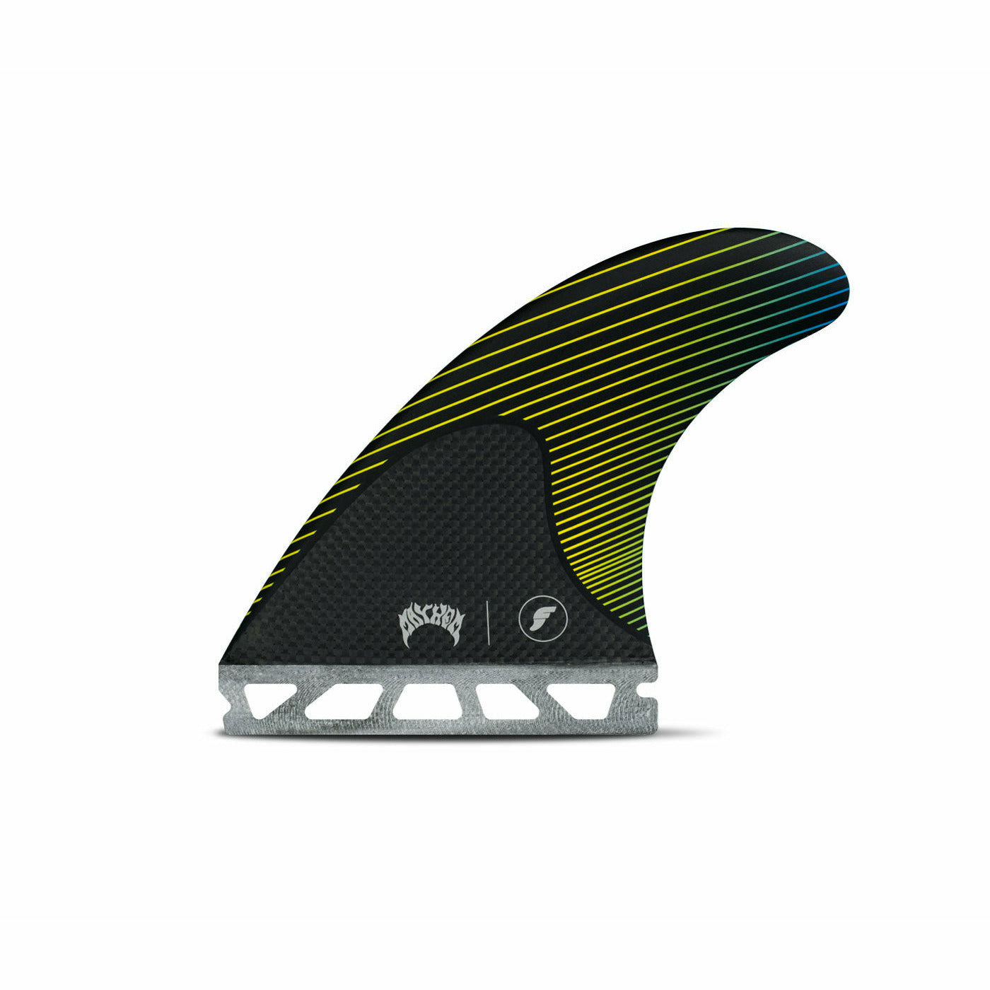 Futures Fins - MAYHEM MEDIUM Honeycomb/Carbon - Medium (Yellow/Blue)