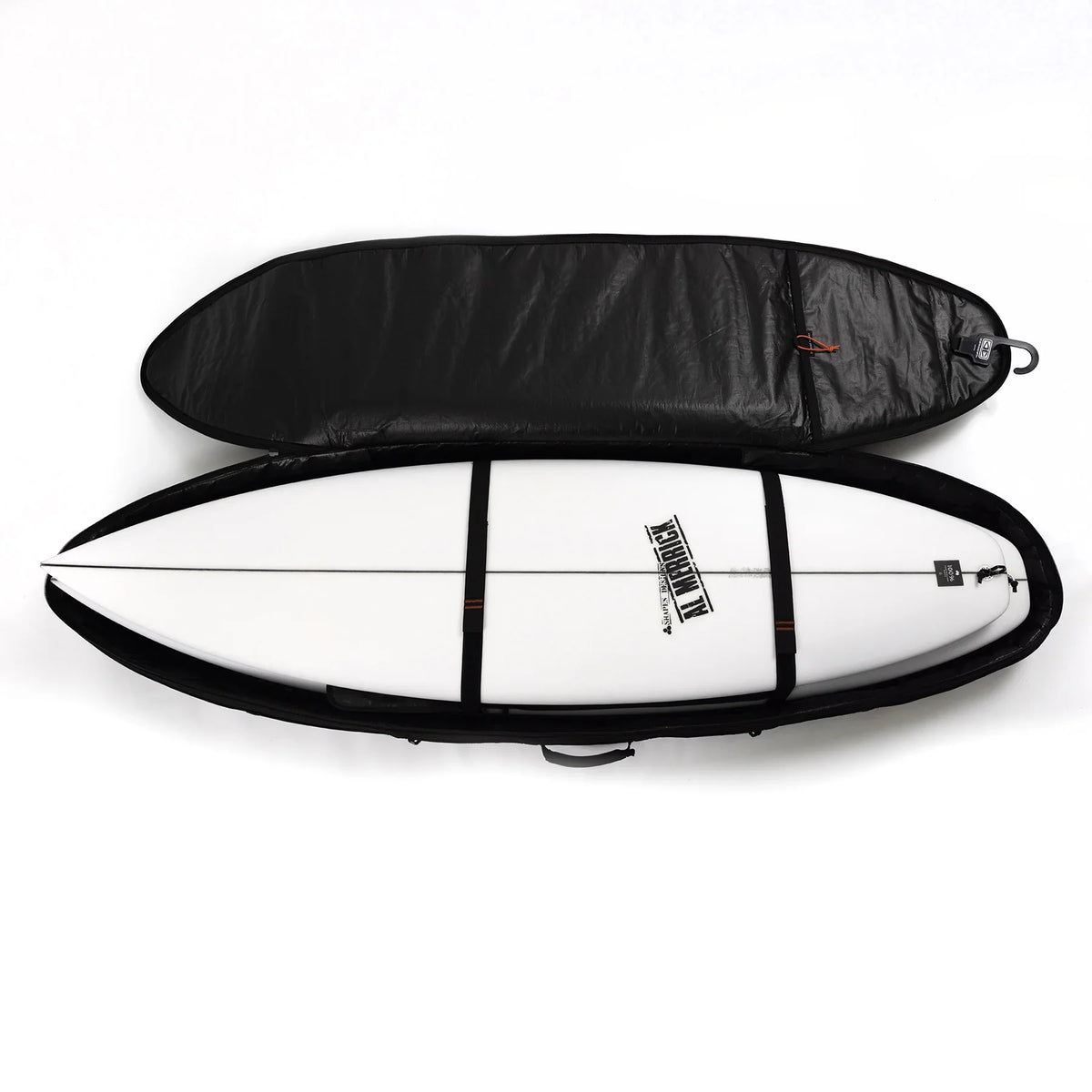 Ocean & Earth HYPA Shortboard Travel Cover – 3 Board: opened bag with dividers