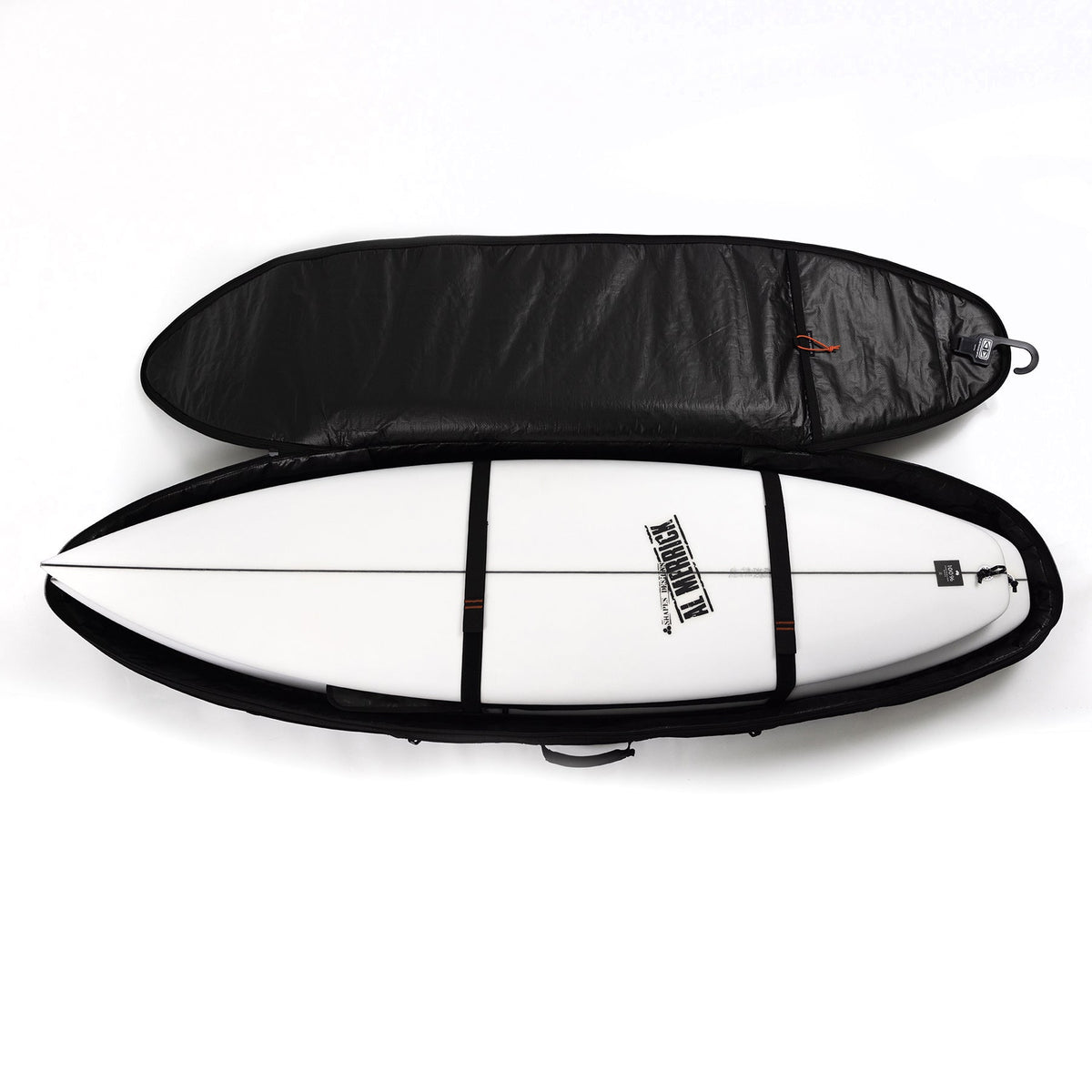 Ocean & Earth HYPA Fish/Short Travel Cover – 4 Board: Wheeled cover opened with a board