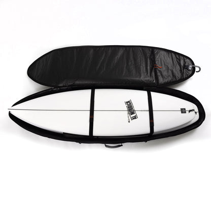 Ocean & Earth HYPA Fish/Short Travel Cover – 4 Board: Wheeled cover opened with a board
