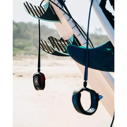 Ocean & Earth Slimline Lightweight Comp One-XT Leash – 6 ft: leashes hanging from surfboards