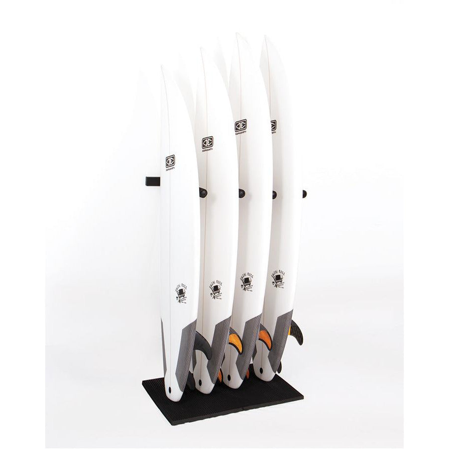 Ocean & Earth Vertical Stack Rax – Single Rack: Surfboards stored vertically with separate floor mat