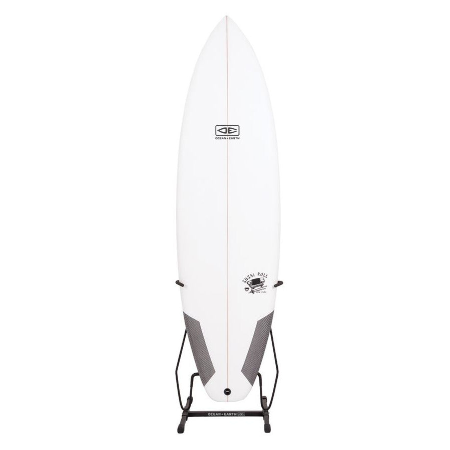 Ocean & Earth Single Vertical Display Rack: Surfboard standing upright in the rack