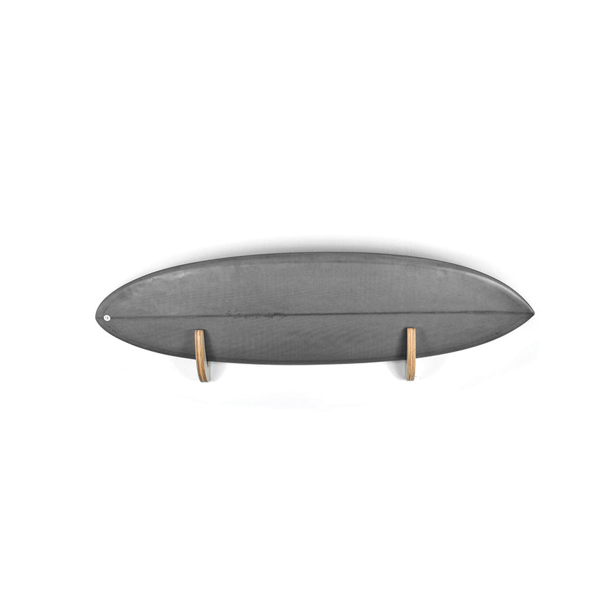 Ocean & Earth Timber Wall Display Rack: Surfboard displayed horizontally on timber supports