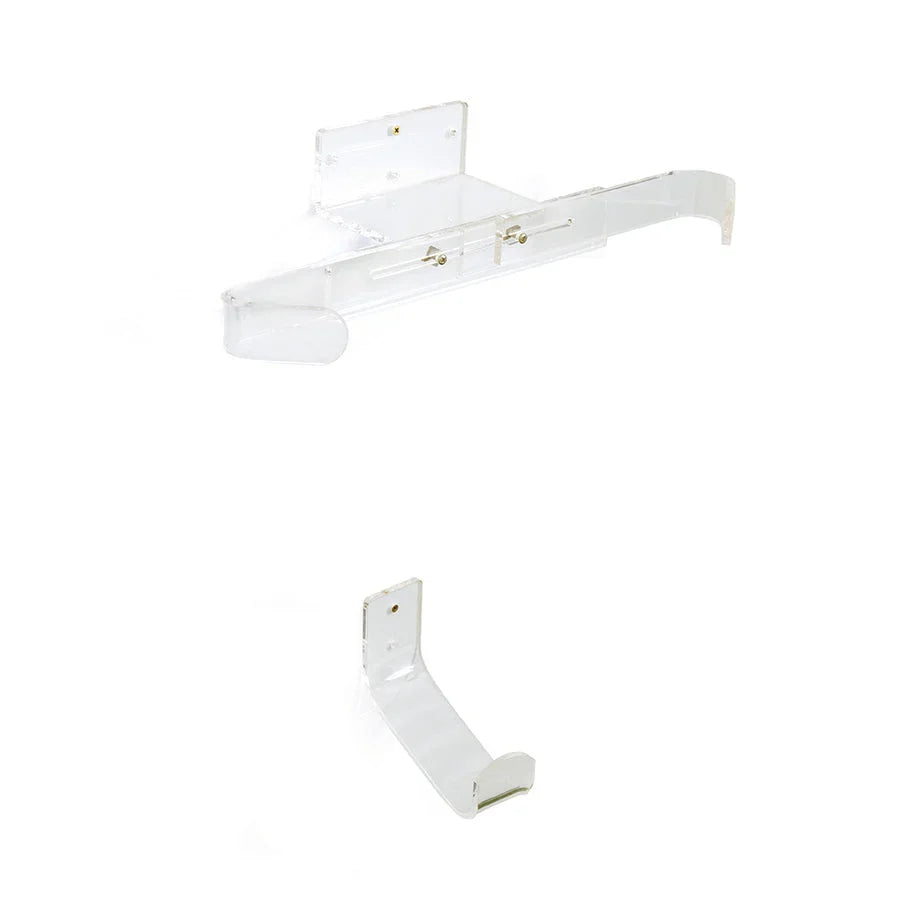 Ocean & Earth Invisible Vertical Wall Display Rack: Clear acrylic rail and tail supports