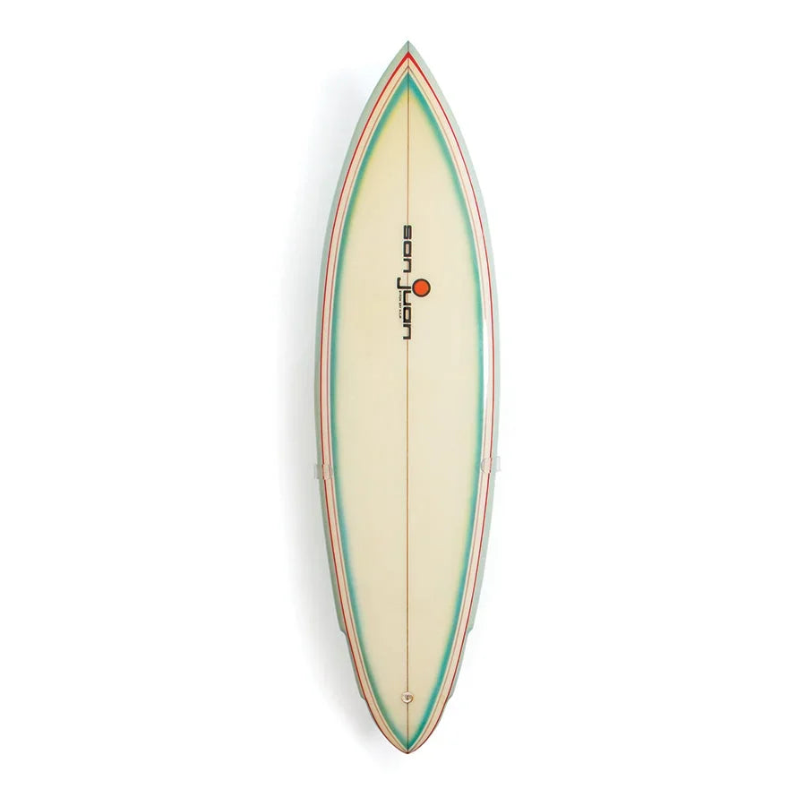 Ocean & Earth Invisible Vertical Wall Display Rack: Surfboard mounted vertically on a plain wall