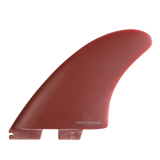FCS II Christenson Twin - Performance Glass: blood Red twin fin with Christenson lettering