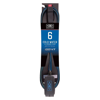 Ocean & Earth Cold Water Comp One-XT Leash – 6 ft: Blue packaged Cold Water Comp leash