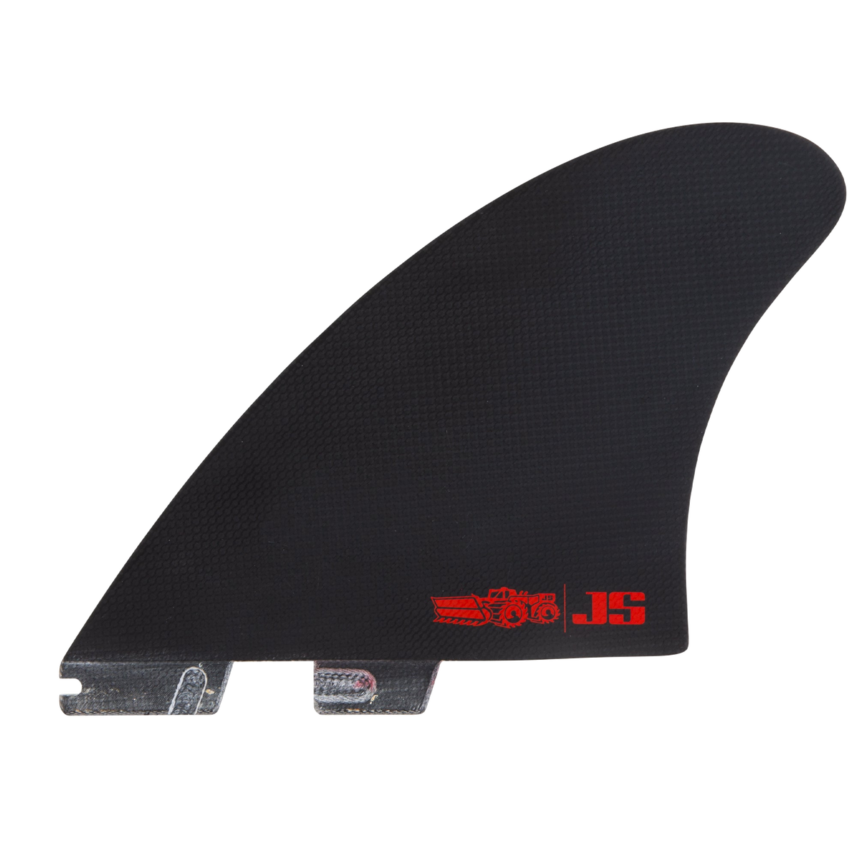 Black reverse of the JS Modern Keel with red JS logo