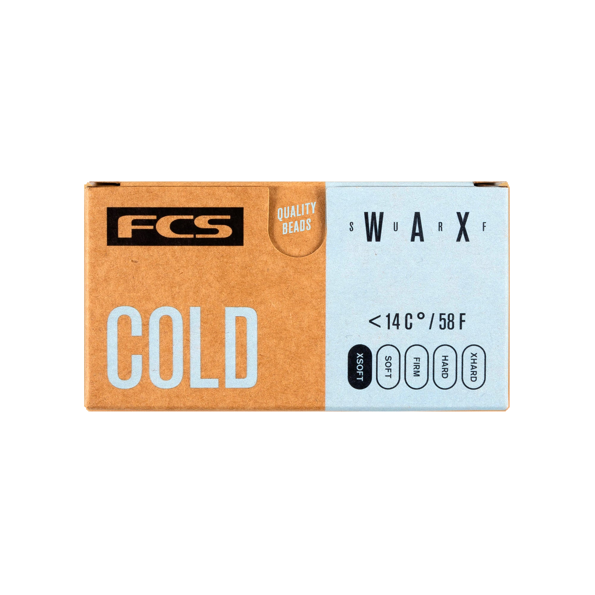 FCS Surf Wax: cold formula packaging, below 14°C