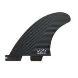 FCS II Sky Brown Tri Fins - Performance Core: reverse dark face with Sky Brown lettering