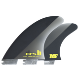 FCS II Mick Fanning PG Pro Tri Fin Set - Performance Glass: three PG Pro fins shown together