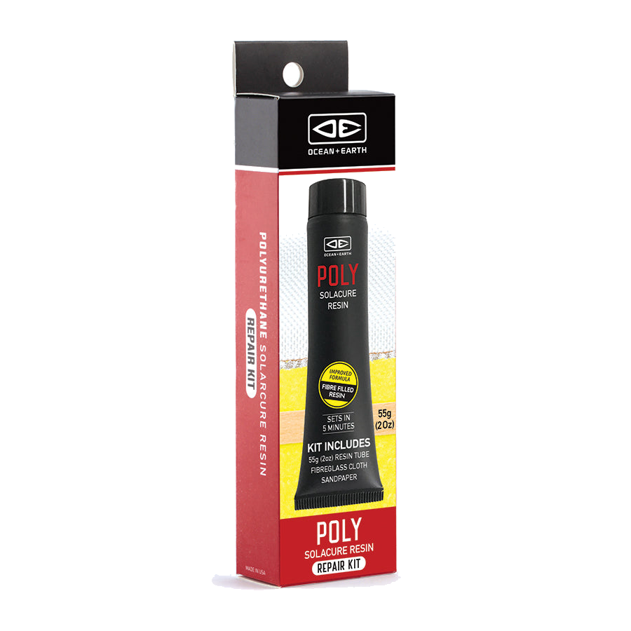 Ocean & Earth Solarcure Polyurethane Repair Kit – 55 g: Polyurethane repair kit in red packaging