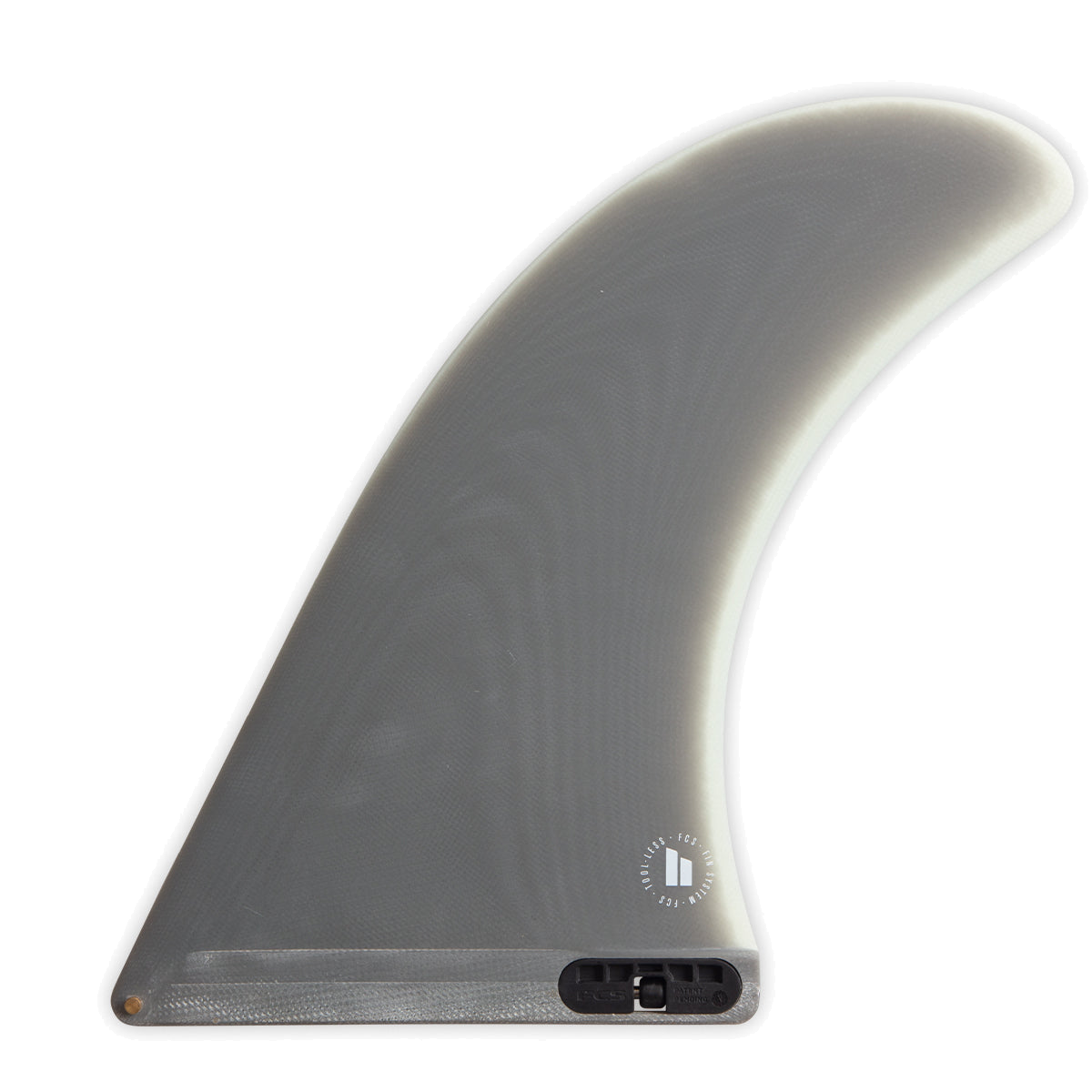 FCS II Pivot II Longboard Fin - Performance Glass: charcoal and Grey Pivot II fin with tool-less fitting