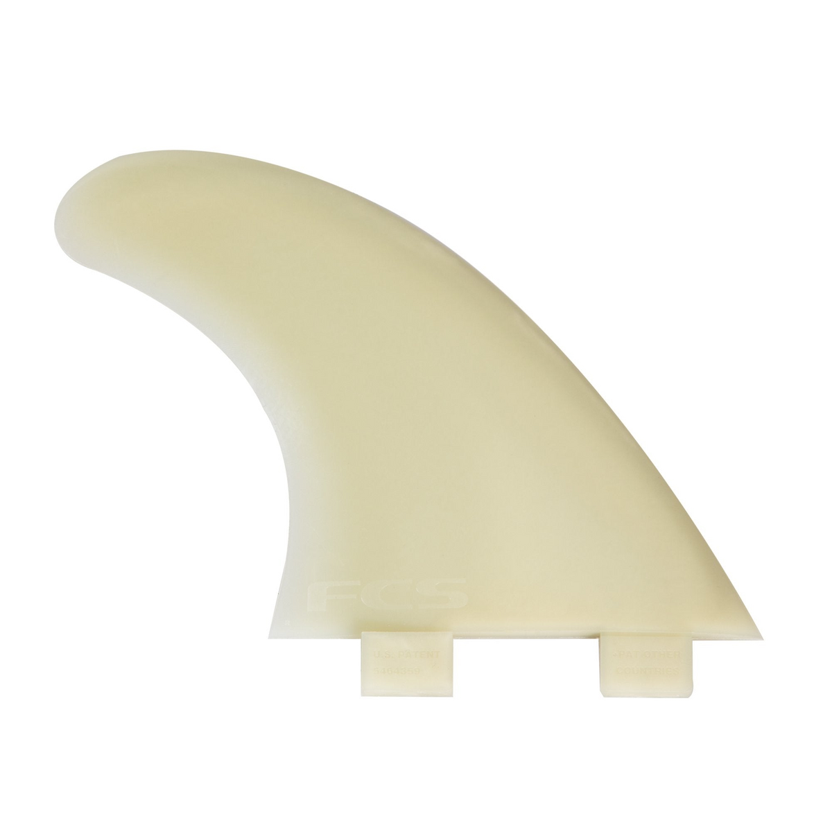 FCS M3, M5 and M7 Tri Fins: natural M-series Glass Flex side fin, representative profile shared across sizes