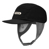 FCS Essential Surf Cap: black surf cap with secure ear pieces