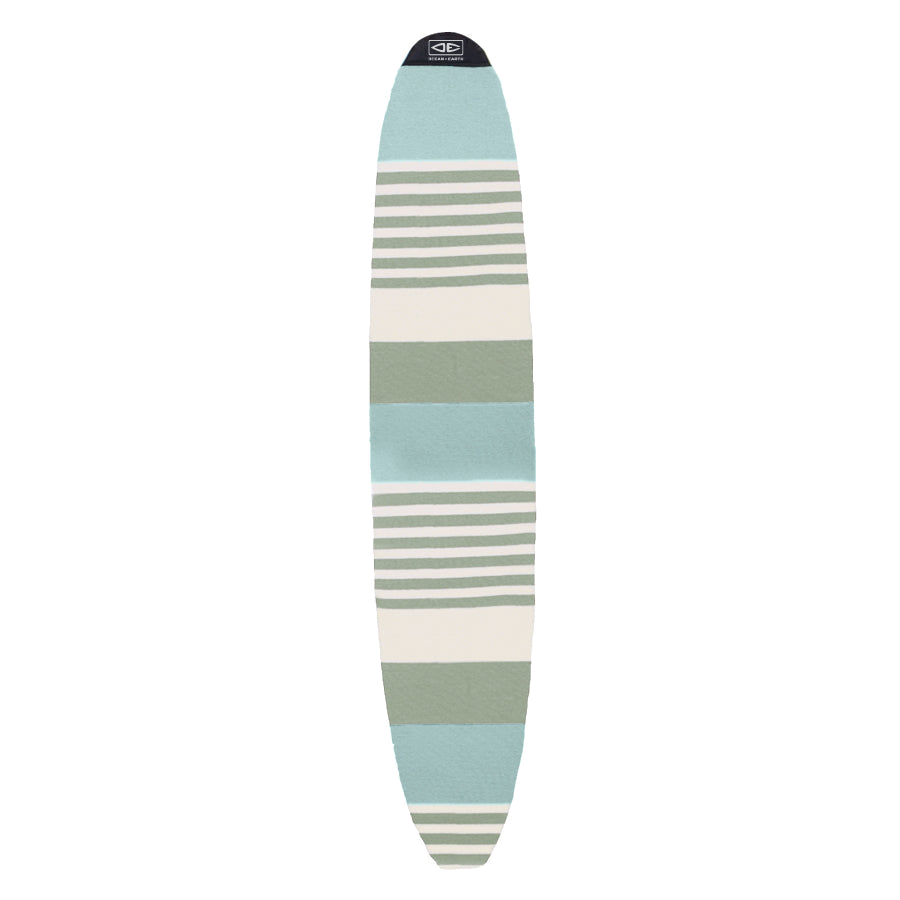 Ocean & Earth Stretch Longboard Sock: green-striped longboard sock