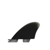 FCS II Performer Split Keel Quad Fins - Performance Glass: reverse black side fin with blue circular mark