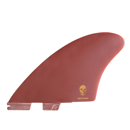 FCS II Christenson Keel - Performance Glass: blood Red keel fin with gold skull artwork
