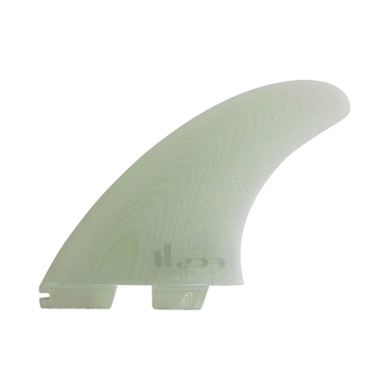FCS II Mid Carver 2 + 1 Fin Set - Performance Glass: reverse Clear Mid Carver fin face