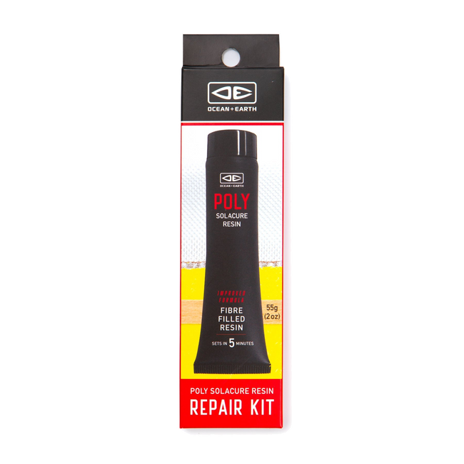 Ocean & Earth Solarcure Polyurethane Repair Kit – 55 g: Polyurethane repair kit in black-and-red packaging