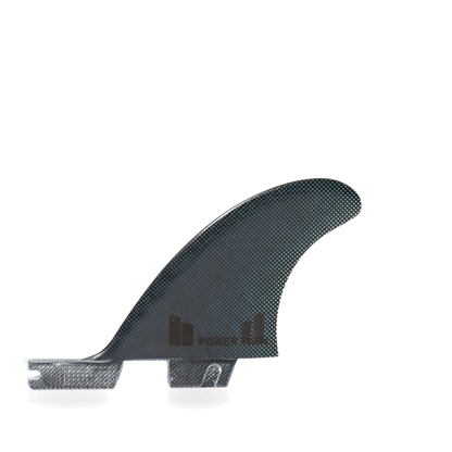 FCS II Power Twin + Stabiliser Fins - Performance Glass: small black stabiliser fin