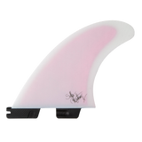 FCS II Sally Fitzgibbons Tri Fins - Performance Core: reverse pale pink face with Sally signature artwork
