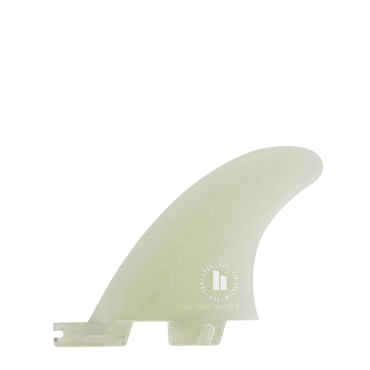 FCS II Carver Side Byte Fins - Performance Glass: clear Carver side byte fin with subtle fibre pattern
