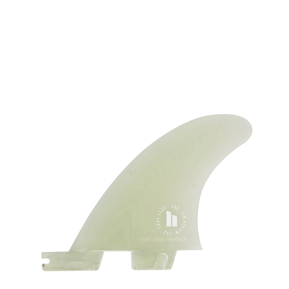 FCS II Carver Side Byte Fins - Performance Glass: clear Carver side byte fin with subtle fibre pattern