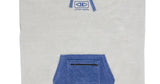 Ocean & Earth Day Break Hooded Poncho: Light Grey Day Break poncho pocket and chest detail