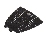 Ocean & Earth Pin Tail Three-Piece Tail Pad: Black pin-tail pad, kick profile