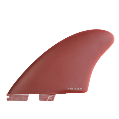 FCS II Christenson Keel - Performance Glass: reverse Blood Red keel with Christenson lettering