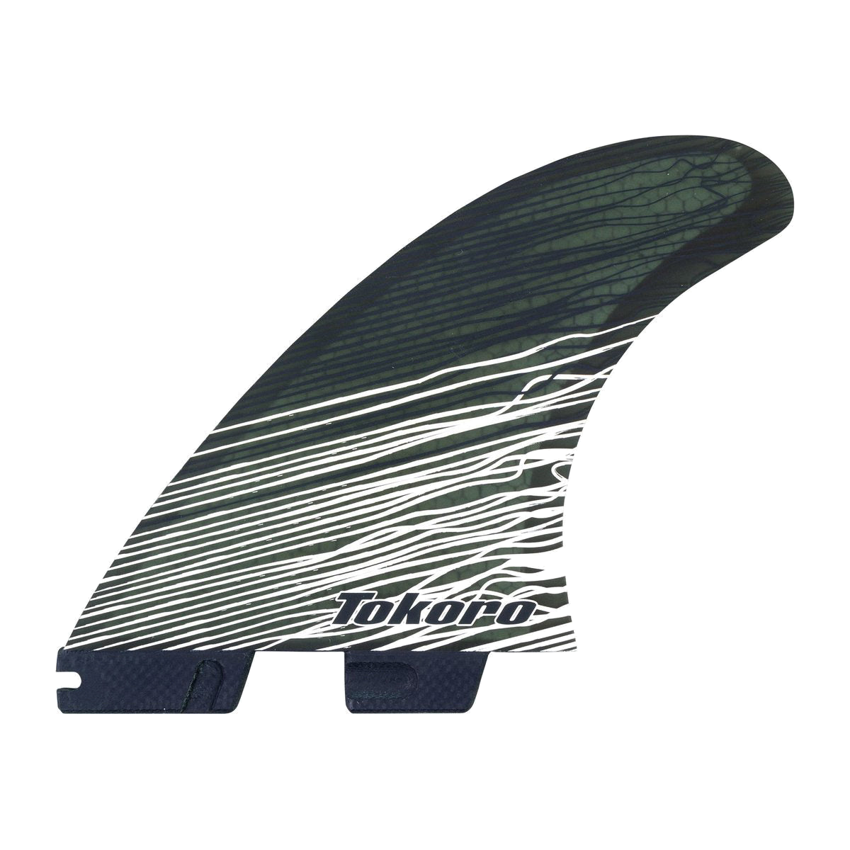 FCS II Tokoro Tri Fins - Performance Core: reverse face with Tokoro lettering