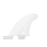 FCS II Mick Fanning Twin + Stabiliser Fins - PC + AirCore: white twin fin with translucent geometric sections