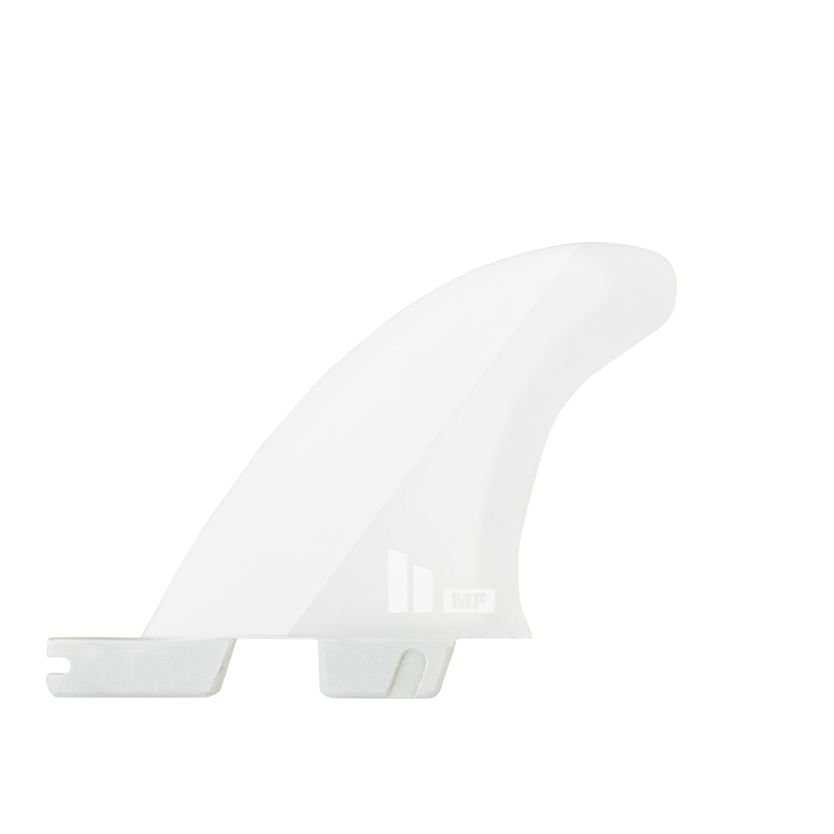 FCS II Mick Fanning Twin + Stabiliser Fins - PC + AirCore: white twin fin with translucent geometric sections