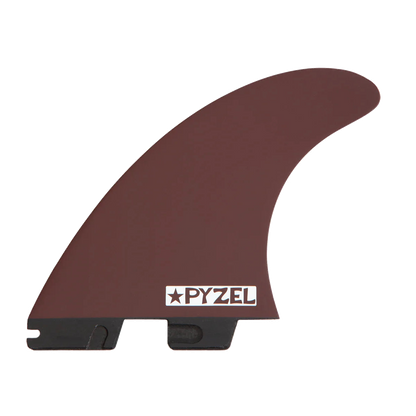 FCS II Pyzel Tri Fins - Performance Core + AirCore: reverse Shiraz face with Pyzel star logo