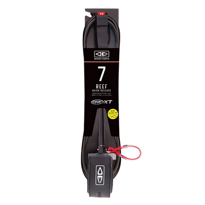 Ocean & Earth Reef Quick Release One-XT Leash – 7 ft: Black packaged Reef leash