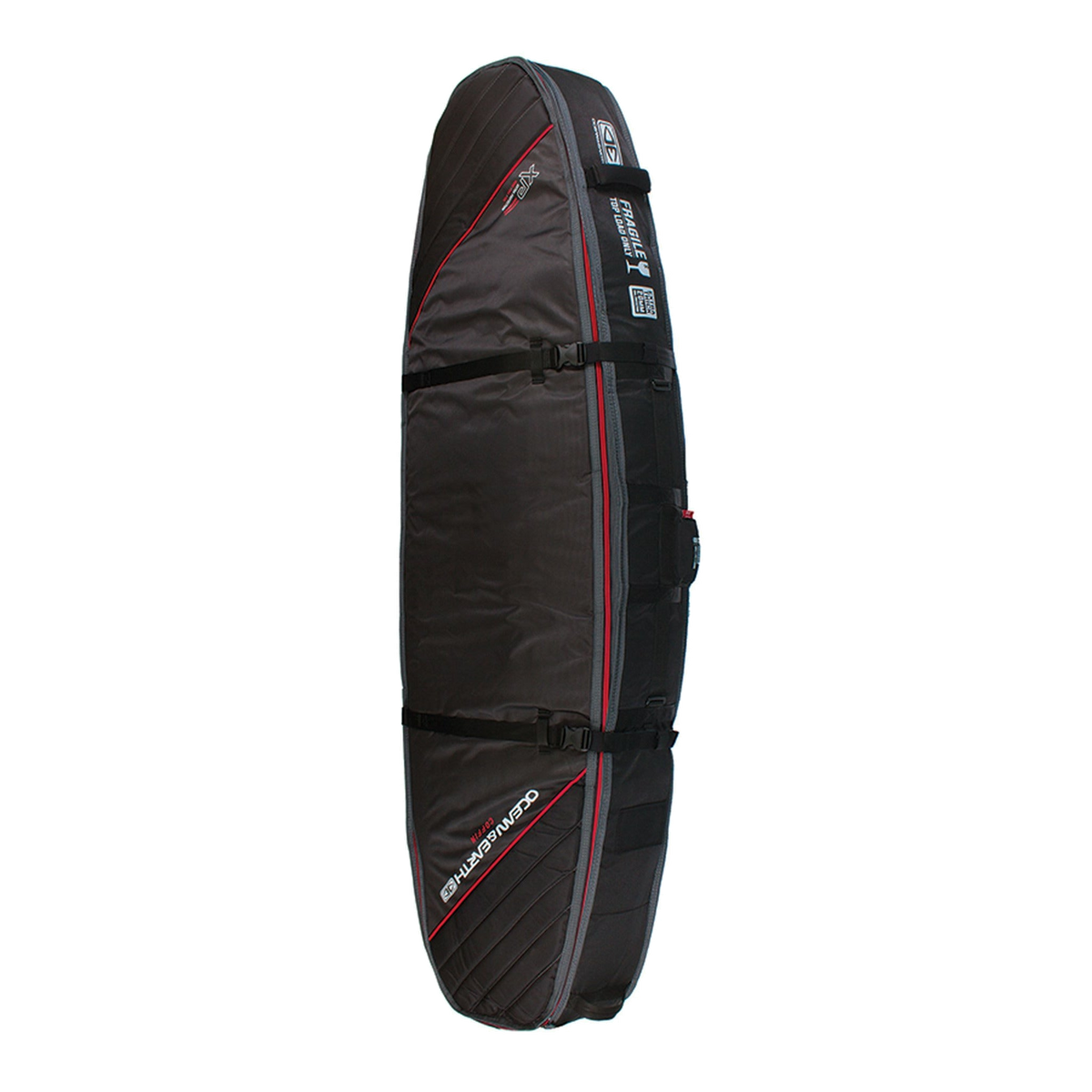 Ocean & Earth Triple Coffin Shortboard Cover: angled profile