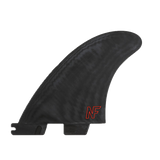 Reverse of the Nathan Florence G10 fin with red NF lettering