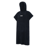 FCS Towel Poncho: black adult towel poncho, front view