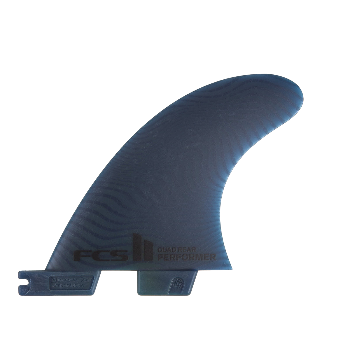 FCS II Performer Quad Fins - Eco Neo Glass: pacific side fin from the four fin setup