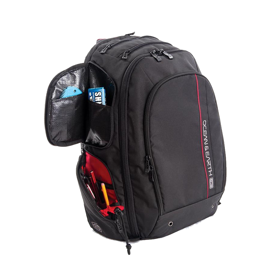 Ocean & Earth Ultimate Surf Backpack: side pockets in use